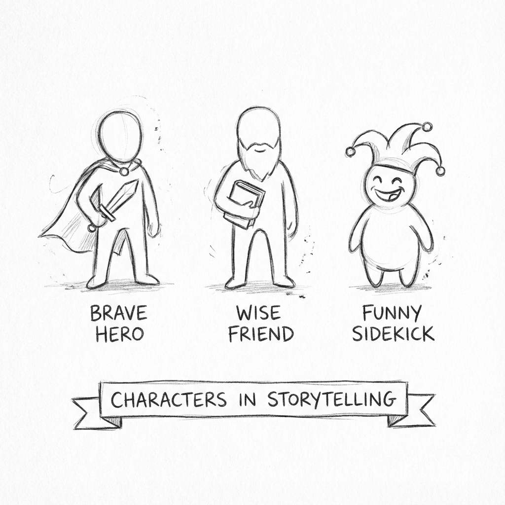 Sketch of characters